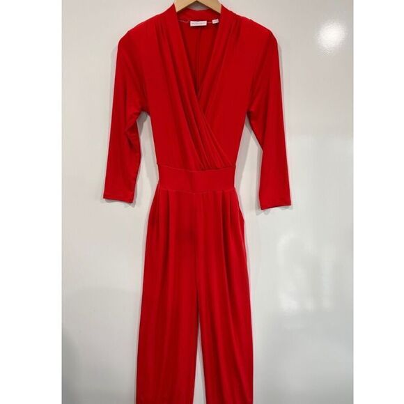 New York & Co red long sleeve jumpsuit xs - Picture 1 of 8